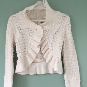 Ruffled cream sweater sz 3T